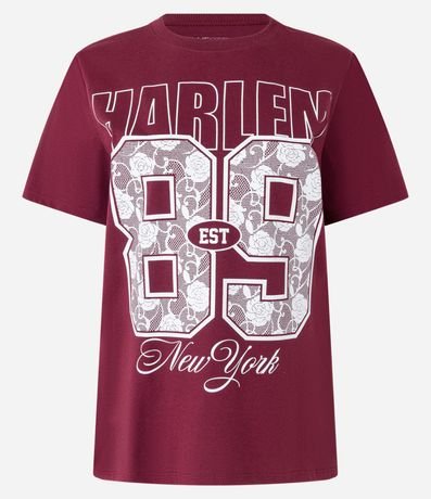 Remera T-shirt con Estampa Harlem  89 en Detalle Encaje 4