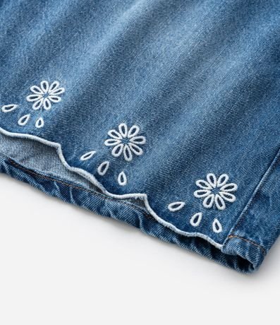 Short Mom en Jeans con Bordado Richelieu en la Bajo Curve & Plus Size 9