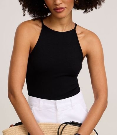 Body Canelado en Rib con Escote Recto 4