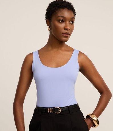 Blusa Musculosa en Poliamida con Escote U