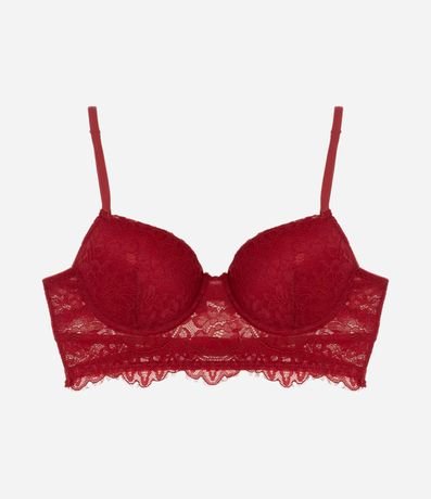 Soutien Alargado en Encaje Floral con Copa 5