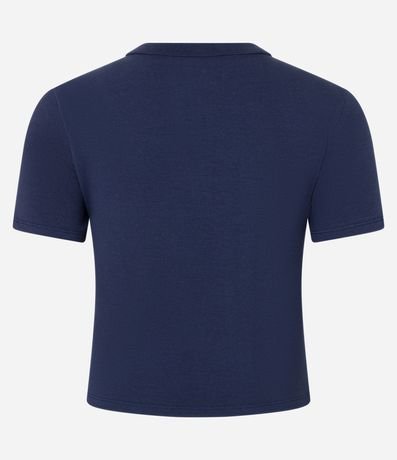 Blusa Baby Look en Algodón con Estampa Lettering EUA 5