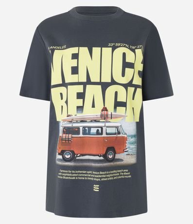 Remera T-shirt en Algodón con Estampa Lettering Venice Beach 4