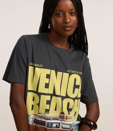 Remera T-shirt en Algodón con Estampa Lettering Venice Beach