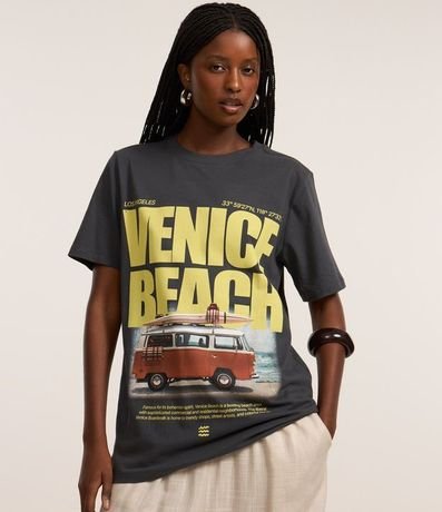 Remera T-shirt en Algodón con Estampa Lettering Venice Beach 3