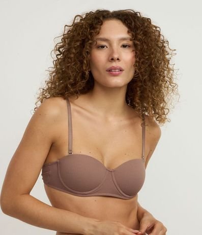 Soutien sin breteles con copa en Microfibra Texturizada