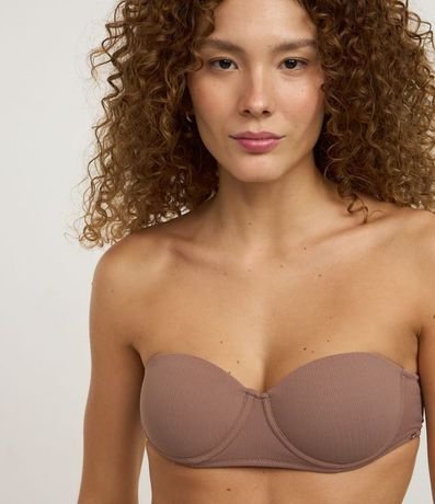 Soutien sin breteles con copa en Microfibra Texturizada 5