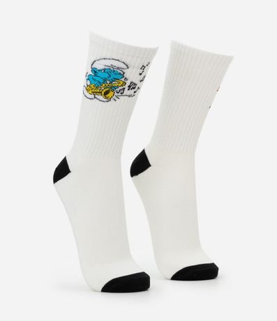 Media Caña Larga en Algodón con Estampa Los Putifos Musical 2