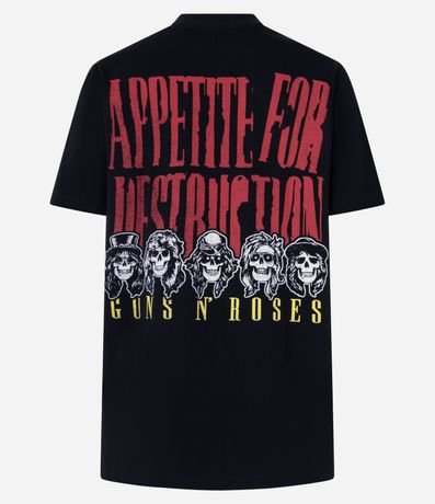 Remera en Algodón con Estampa Guns'n'Roses Frente y Espalda 6