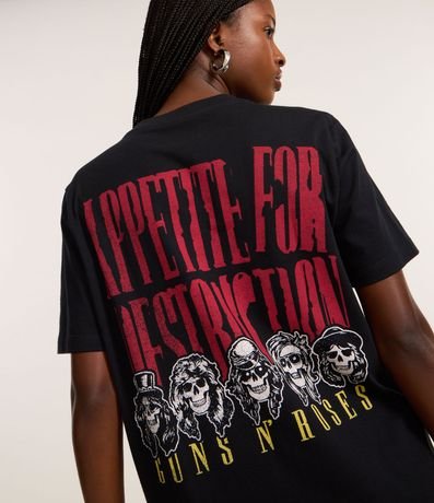 Remera en Algodón con Estampa Guns'n'Roses Frente y Espalda 5