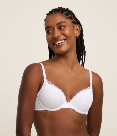 Soutien Push Up con Copa en Microfibra con Detalles en Encaje