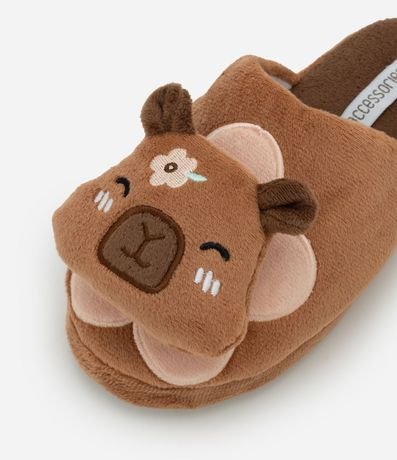 Pantufla Infantil Fleece con Carpincho Divertido Aplicado – Talle 29 a 36 5