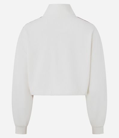 Campera Boxy en Malla Waffle con Rayas Laterales 6