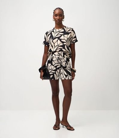 Blusa con Manga Corta y Estampado Floral 2