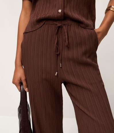 Pantalón Recto Fluida en Chiffon Texturizado 4