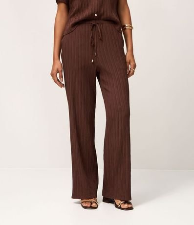 Pantalón Recto Fluida en Chiffon Texturizado 5