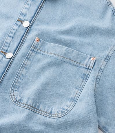 Campera Overshirt en Jeans con Bolsillo Delantero Curve & Plus Size 8