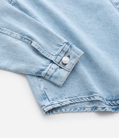 Campera Overshirt en Jeans con Bolsillo Delantero Curve & Plus Size 9