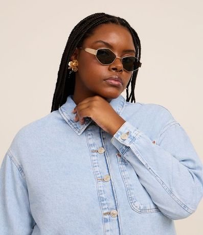 Campera Overshirt en Jeans con Bolsillo Delantero Curve & Plus Size 3