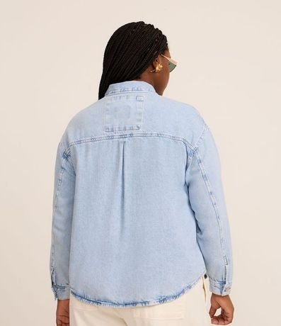 Campera Overshirt en Jeans con Bolsillo Delantero Curve & Plus Size 4