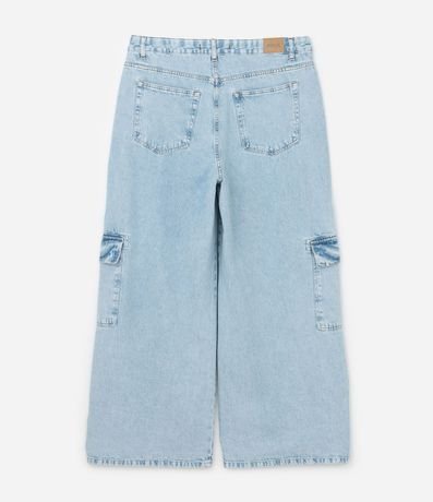 Pantalón Wide Leg en Jeans con Bolsillo Cargo Curve & Plus Size 8