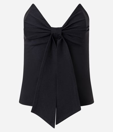 Blusa Sin Breteles en Bengalina con Lazo 5