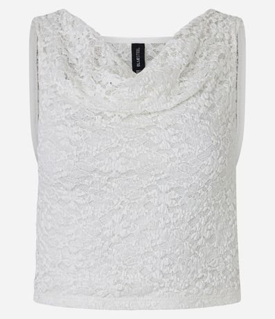 Blusa en Encaje con Cuello Redondo 6