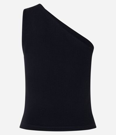 Blusa Hombro Único en Punto Roma con Detalle Torcido 7