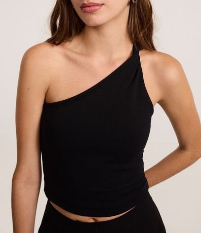 Blusa Hombro Único en Punto Roma con Detalle Torcido 4