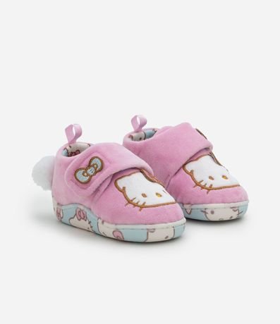 Pantufla Infantil Hello Kitty con Pompón - Talle 19 al 28