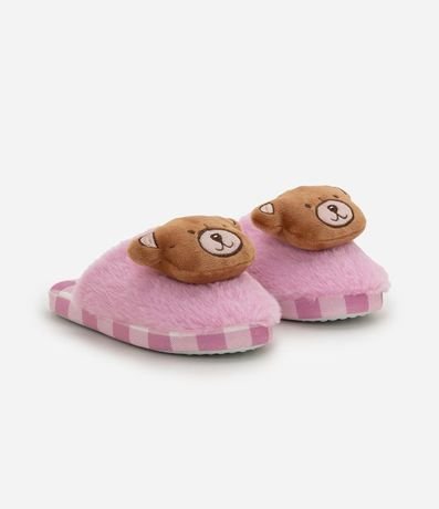 Pantufla Ojota en Fleece con Oso - Talle 29 al 36