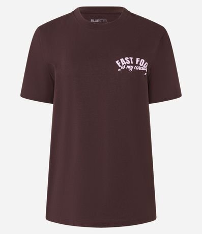 Remera T-Shirt en Algodón con Estampa Lettering Fast Food 5