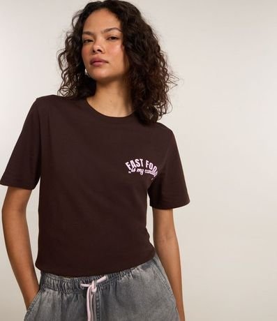 Remera T-Shirt en Algodón con Estampa Lettering Fast Food