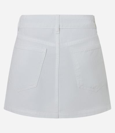 Minifalda en Sarga con Cintura Mediana y Bolsillos 2