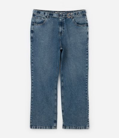 Pantalón Recto en Jeans con Cinturón Curve & Plus Size 5