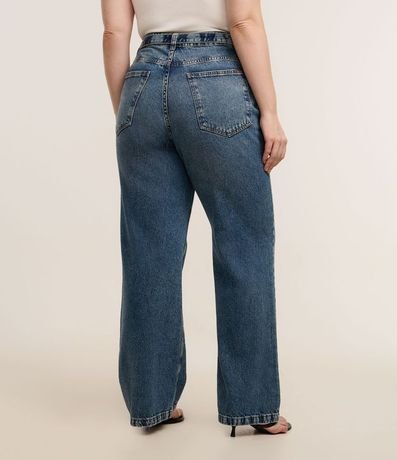 Pantalón Recto en Jeans con Cinturón Curve & Plus Size 4
