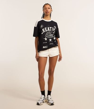 Remera Oversized Sport Core con Lettering Creative Club Bicolor 2