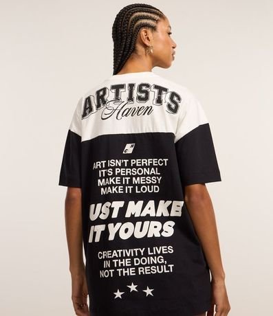 Remera Oversized Sport Core con Lettering Creative Club Bicolor 4