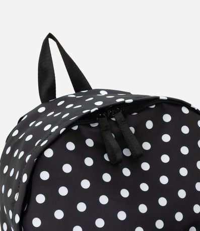 Mochila en PU con Estampa en Lunares con Bolsillos Delantero y Lateral 3