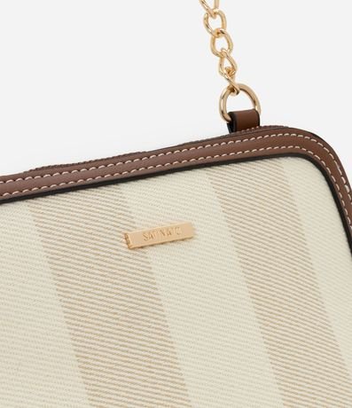 Bolsillo Transversal Pequeña con Estampa Rayada y Asa de Cadena 5