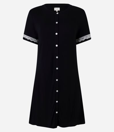 Camisón en Viscosa con Botones y Rendinha