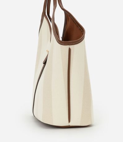 Bolsillo Tote Grande en PU con Rayas 2