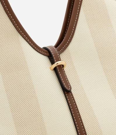 Bolsillo Tote Grande en PU con Rayas 5