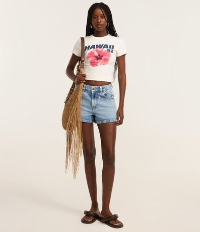 Remera New T-Shirt en Algodón con Estampa Hibisco Hawaii 2