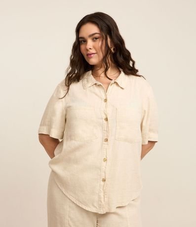 Camisa en Sarga con Bolsillos Curve & Plus Size 2