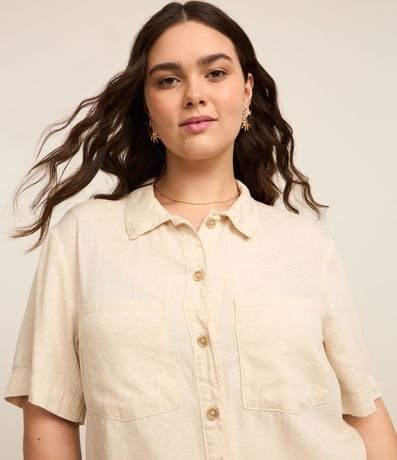 Camisa en Sarga con Bolsillos Curve & Plus Size 3