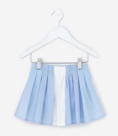 Pollera Infantil en Tricolina Plissada con Rayas – Talle 1 a 5/6 años 2