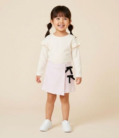 Short pollera Infantil con Moñitas Aplicados – Talle 1 a 5/6 años