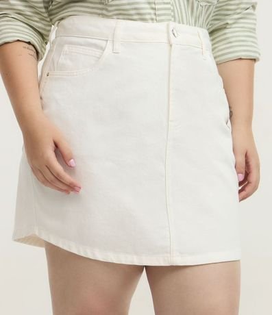 Pollera Corta en Jeans con Bolsillos Curve & Plus Size