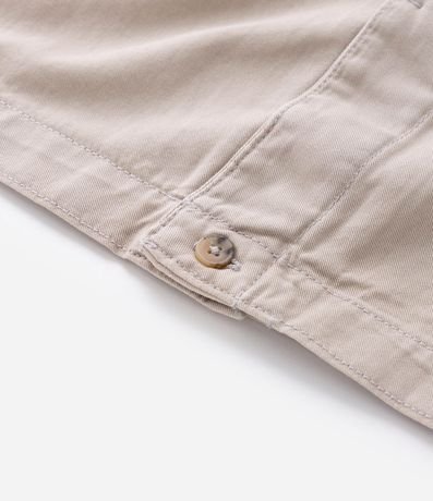 Camisa Overboxy en Sarga con Bolsillo Sobre Delantero 4